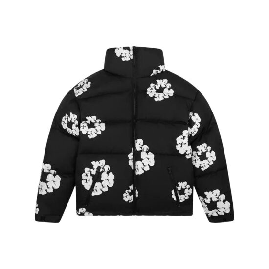 Denim Tears Wreath Puffer Jacket Black