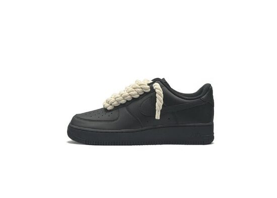Nike Air Force 1 Low ‘07 Black / Beige Rope Laces