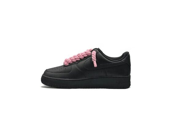 Nike Air Force 1 Low ‘07 Black / Pink Rope Laces